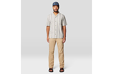 Image of Mountain Hardwear Cottonwood Camp Lite Short Sleeve Shirt - Mens, Moon Blue Strata Stripe, MxR, 190423011100
