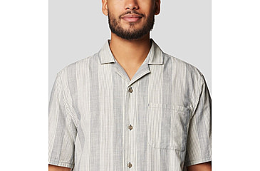 Image of Mountain Hardwear Cottonwood Camp Lite Short Sleeve Shirt - Mens, Moon Blue Strata Stripe, MxR, 190423011100