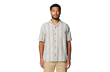 Image of Mountain Hardwear Cottonwood Camp Lite Short Sleeve Shirt - Mens, Moon Blue Strata Stripe, MxR, 190423011100
