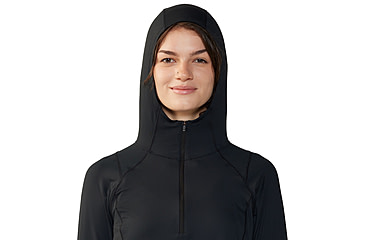 Image of Mountain Hardwear Crater Lake Half Zip Crop Hoody - Womens, 010, M, 2068771-010-M