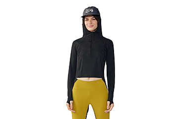 Image of Mountain Hardwear Crater Lake Half Zip Crop Hoody - Womens, 010, M, 2068771-010-M