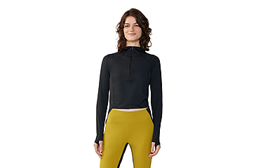 Image of Mountain Hardwear Crater Lake Half Zip Crop Hoody - Womens, 010, M, 2068771-010-M