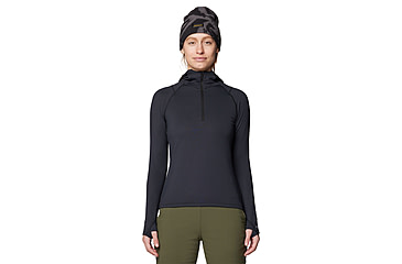 Image of Mountain Hardwear Crater Lake Heavyweight Half Zip Hoody - Womens, 010, M, 2129571-010-M