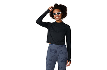 Image of Mountain Hardwear Crater Lake Long Sleeve Crop - Womens, 010, L, 1986771-010-L