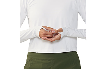 Image of Mountain Hardwear Crater Lake Long Sleeve Crop - Womens, 102, M, 1986771-102-M