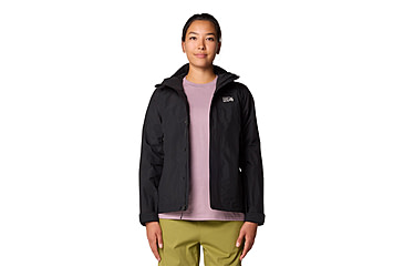Image of Mountain Hardwear Dry Times Hooded Jacket - Womens, Black, L, 190423045914