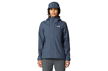 Image of Mountain Hardwear Dry Times Hooded Jacket - Womens, Moon Blue, S, 190423045884