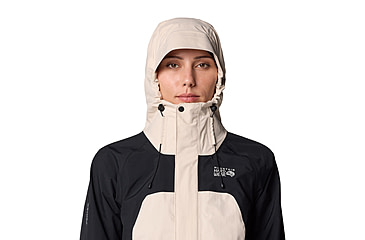 Image of Mountain Hardwear Dry Times Hooded Jacket - Womens, Talc, Black, XL, 190423045792