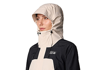 Image of Mountain Hardwear Dry Times Hooded Jacket - Womens, Talc, Black, XL, 190423045792