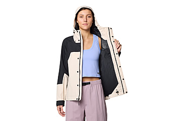 Image of Mountain Hardwear Dry Times Hooded Jacket - Womens, Talc, Black, XL, 190423045792