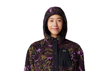 Image of Mountain Hardwear HiCamp Fleece Snap Front Jacket - Womens, Blackberry Forests Floor Print, Large, 2083701514-L