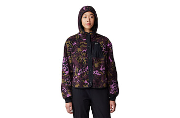 Image of Mountain Hardwear HiCamp Fleece Snap Front Jacket - Womens, Blackberry Forests Floor Print, Large, 2083701514-L