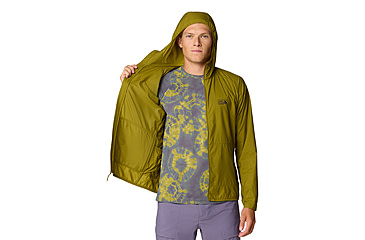 Image of Mountain Hardwear Kor AirShell Hooded Jacket - Men's, Vetiver, XL, 2123781-379-XL