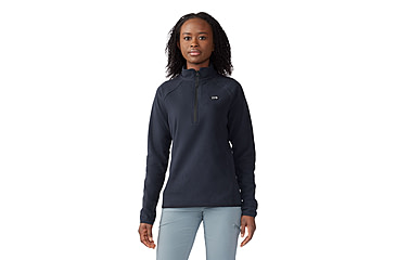 Image of Mountain Hardwear Microchill 1/4 Zip Pullover - Women's, Black, L, 2104891-010-L