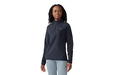 Image of Mountain Hardwear Microchill 1/4 Zip Pullover - Women's, Black, L, 2104891-010-L