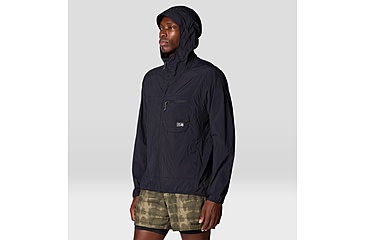 Image of Mountain Hardwear Wind Veil Hooded Jacket - Men's, Black, S, 2146681-010-S