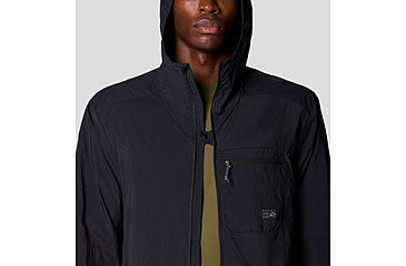 Image of Mountain Hardwear Wind Veil Hooded Jacket - Men's, Black, S, 2146681-010-S