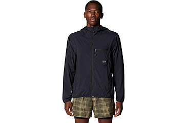 Image of Mountain Hardwear Wind Veil Hooded Jacket - Men's, Black, S, 2146681-010-S