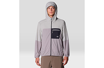 Image of Mountain Hardwear Wind Veil Hooded Jacket - Men's, Approaching Storm, Half Moon Grey, XXL, 2146681-038-XXL