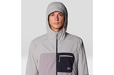 Image of Mountain Hardwear Wind Veil Hooded Jacket - Men's, Approaching Storm, Half Moon Grey, XXL, 2146681-038-XXL