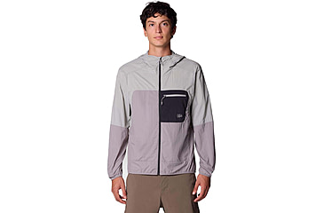 Image of Mountain Hardwear Wind Veil Hooded Jacket - Men's, Approaching Storm, Half Moon Grey, XXL, 2146681-038-XXL