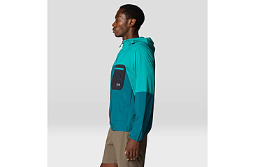Image of Mountain Hardwear Wind Veil Hooded Jacket - Men's, Jack Pine, Blupernova, M, 2146681-314-M