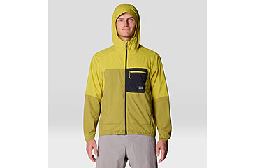 Image of Mountain Hardwear Wind Veil Hooded Jacket - Men's, Bright Fatigue, Lucky Chard, XXL, 2146681-331-XXL