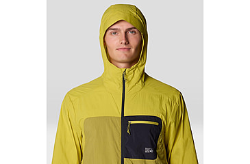 Image of Mountain Hardwear Wind Veil Hooded Jacket - Men's, Bright Fatigue, Lucky Chard, XXL, 2146681-331-XXL