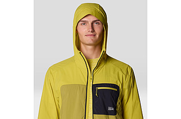 Image of Mountain Hardwear Wind Veil Hooded Jacket - Men's, Bright Fatigue, Lucky Chard, XXL, 2146681-331-XXL