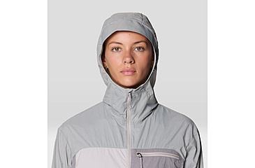 Image of Mountain Hardwear Wind Veil Hooded Jacket - Women's, Half Moon Grey, City Fog, Approaching St, L, 2146771-059-L