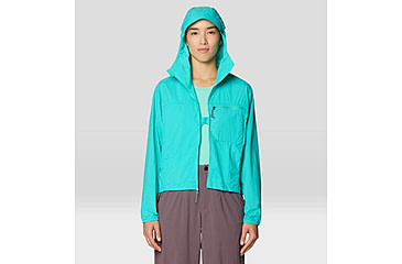 Image of Mountain Hardwear Wind Veil Hooded Jacket - Women's, Aqua Marina, M, 2146771-354-M