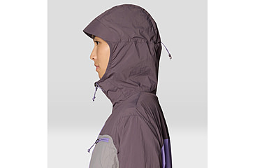 Image of Mountain Hardwear Wind Veil Hooded Jacket - Women's, Purple Sage, Harbor Violet, Approaching, S, 2146771-574-S