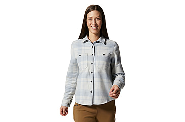Image of Mountain Hardwear Plusher Long Sleeve Shirt - Womens, Glacial, Large, 1915971097-Glacial-L