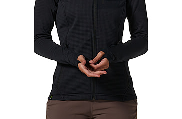 Image of Mountain Hardwear Polartec Power Grid Full Zip Hoody - Womens, 010, L, 2104821-010-L