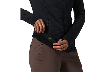 Image of Mountain Hardwear Polartec Power Grid Full Zip Hoody - Womens, 010, L, 2104821-010-L