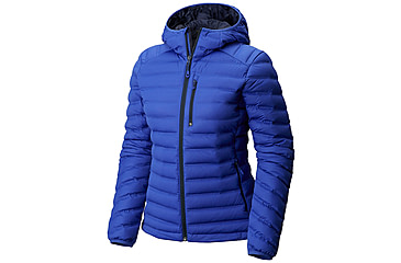 Image of Mountain Hardwear StretchDown Hooded Jacket, Blue Print, XS, 1756301516-XS