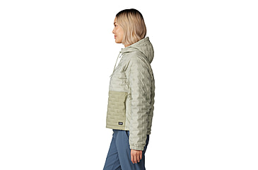 Image of Mountain Hardwear Stretchdown Light Full Zip Hoody - Womens, White Sage Vapors Print, Mantis Green, Extra Large, 2077681341-XL