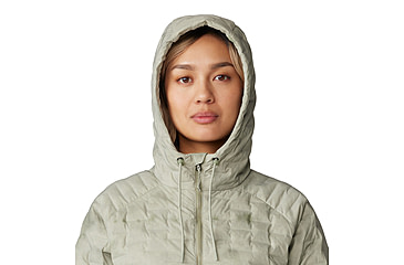 Image of Mountain Hardwear Stretchdown Light Full Zip Hoody - Womens, White Sage Vapors Print, Mantis Green, Extra Large, 2077681341-XL