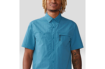 Image of Mountain Hardwear Stryder Short Sleeve Shirt - Mens, Caspian, Small, 2070501442-S