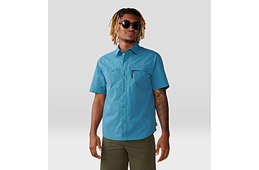 Image of Mountain Hardwear Stryder Short Sleeve Shirt - Mens, Caspian, Small, 2070501442-S