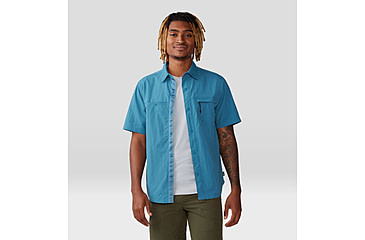 Image of Mountain Hardwear Stryder Short Sleeve Shirt - Mens, Caspian, Small, 2070501442-S
