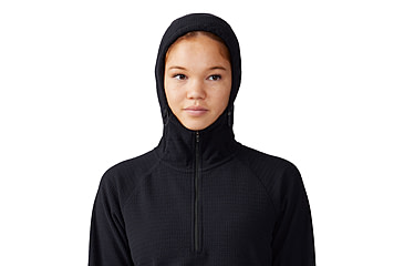 Image of Mountain Hardwear Summit Grid Half Zip Hoody - Women's, Black, S, 2105641-010-S