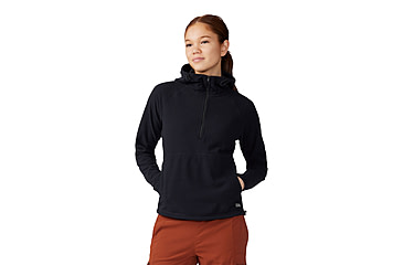 Image of Mountain Hardwear Summit Grid Half Zip Hoody - Women's, Black, S, 2105641-010-S