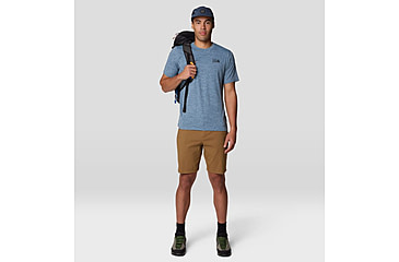 Image of Mountain Hardwear Sunblocker Short Sleeve Shirt - Mens, Adriatic Blue Heather, M/L, 190423018482