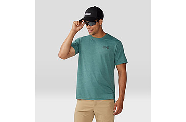 Image of Mountain Hardwear Sunblocker Short Sleeve Shirt - Mens, Blue Pine Heather, Extra Large, 2027891355-XL