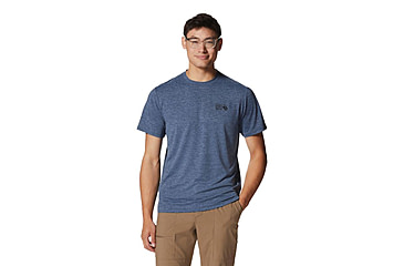 Image of Mountain Hardwear Sunblocker Short Sleeve Shirt - Mens, Zinc Heather, Extra Large, 2027891492-XL