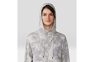 Image of Mountain Hardwear Sunshadow Full Zip Top - Womens, Grey Ice Spore Dye Print, Small, 1982601064-S