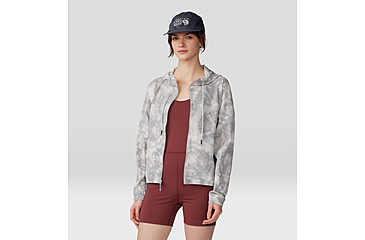 Image of Mountain Hardwear Sunshadow Full Zip Top - Womens, Grey Ice Spore Dye Print, Small, 1982601064-S