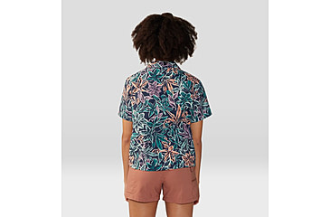 Image of Mountain Hardwear Trail Sender Short Sleeve Top - Womens, Dark Zinc Floral Print, Small, 2067731406-S