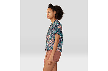 Image of Mountain Hardwear Trail Sender Short Sleeve Top - Womens, Dark Zinc Floral Print, Small, 2067731406-S